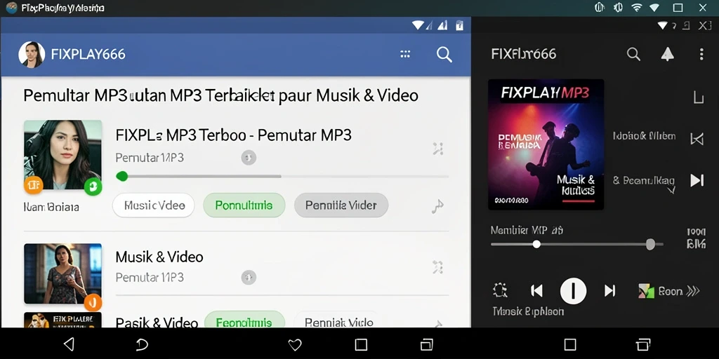 Antarmuka FIXPLAY666 yang elegan dan fungsional untuk Pemutar MP3.