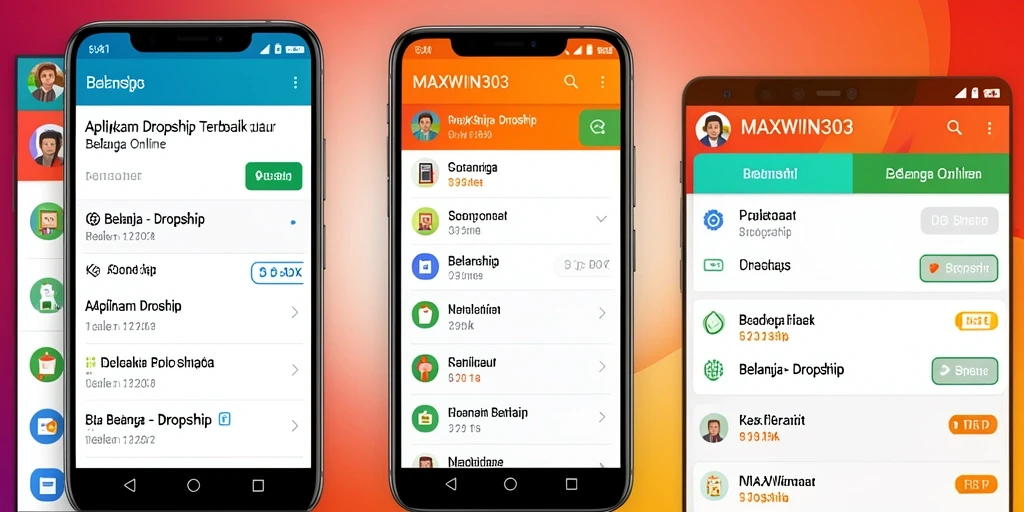 Tampilan antarmuka aplikasi Dropship MAXWIN303 yang user-friendly.