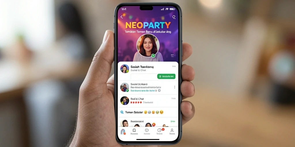 Tampilan antarmuka NEOPARTY yang menarik dan intuitif.