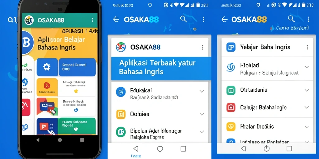 Antarmuka OSAKA88 yang ramah pengguna untuk belajar Bahasa Inggris.