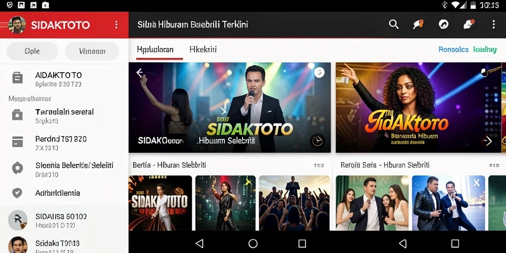 Tampilan antarmuka aplikasi SIDAKTOTO yang menampilkan berita hiburan selebriti.