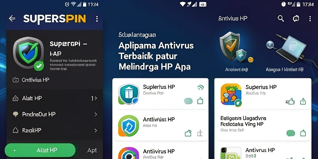 Antarmuka SUPERSPIN dengan fitur pemindaian dan keamanan yang canggih.